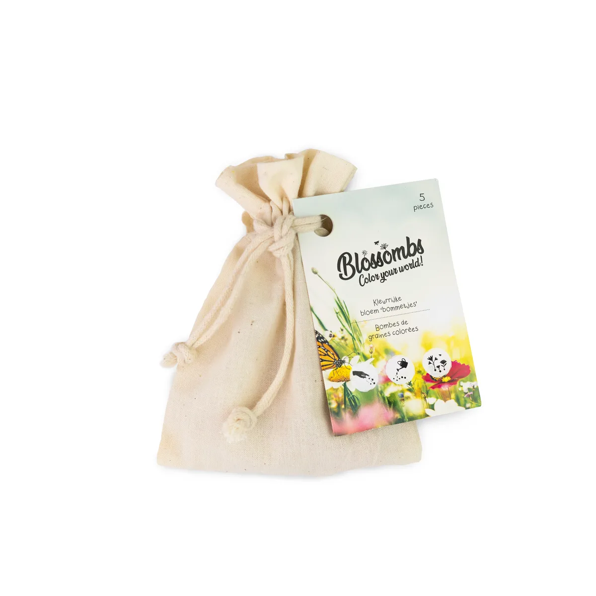 Bag Organic Cotton 5 Blossombs - Hangtag NL/FR
