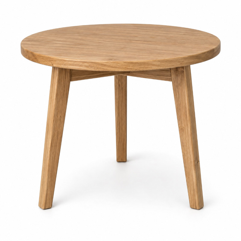 Bijzettafel rond 50 cm eiken