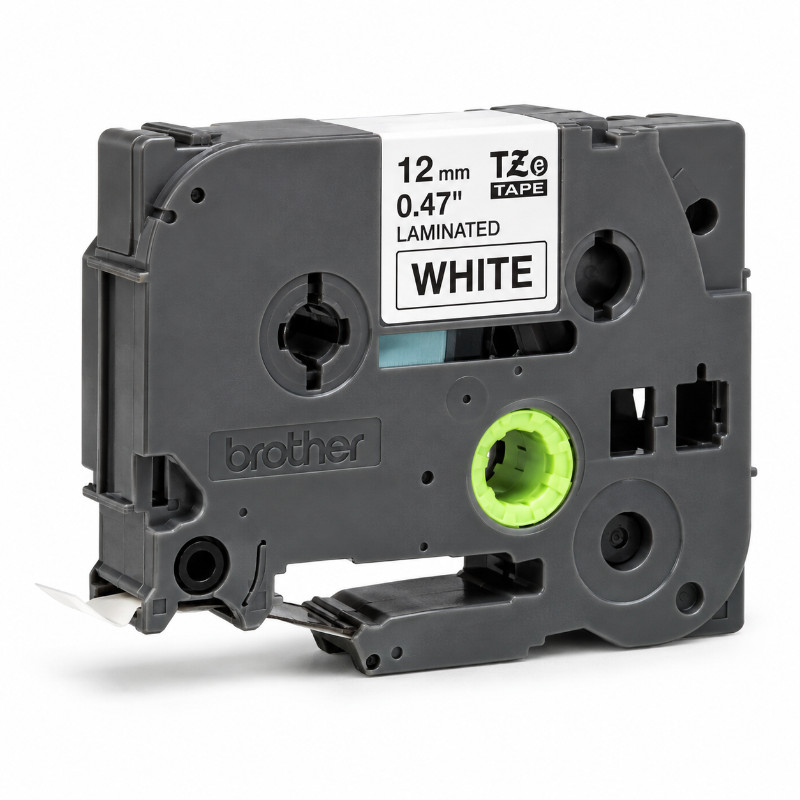 Brother TZe-231 labeltape zwart op wit 12 mm