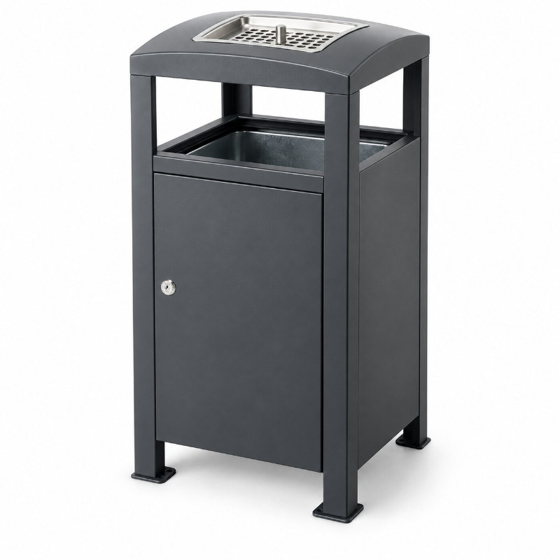 Buitenafvalbak 90 liter met asbak