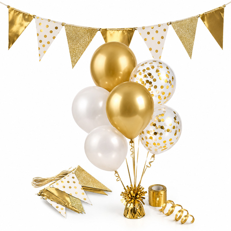 Feestpakket jubileum met ballonnen en vlaggenlijn
