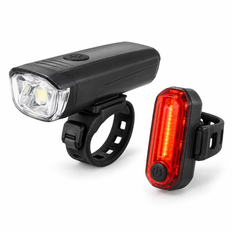 Fietslampset voor en achter USB - 10 sets