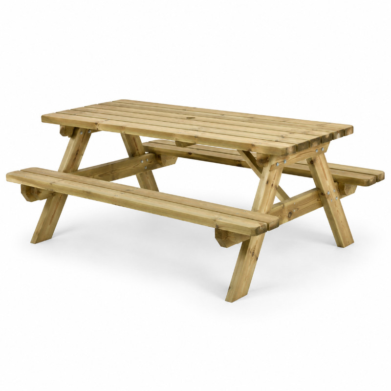 Houten picknicktafel voor zes personen