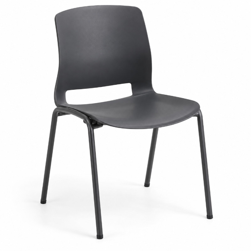 Kantinestoel stapelbaar antraciet - 4 stuks