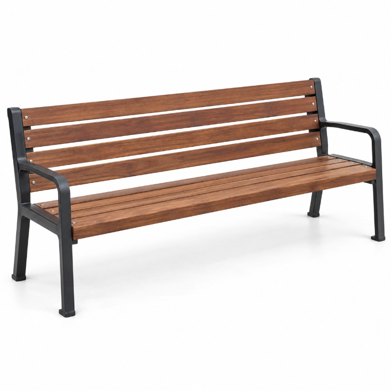 Parkbank 180 cm hardhout met stalen frame