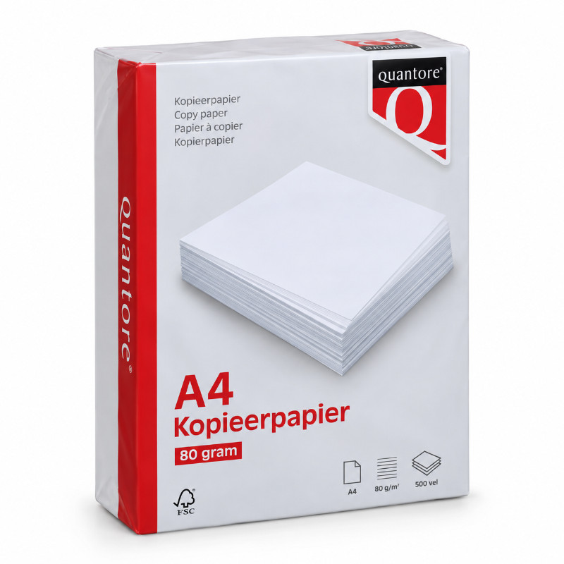 Quantore A4-kopieerpapier 80 gram - doos van 2.500 vel