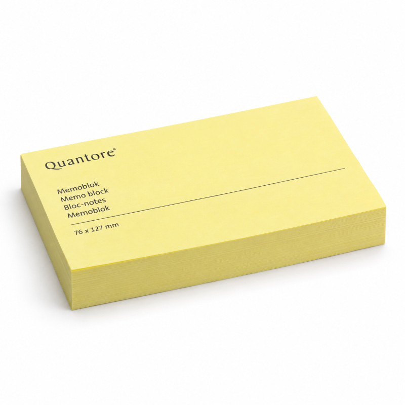 Quantore memoblok 76x127 mm geel - 100 vel