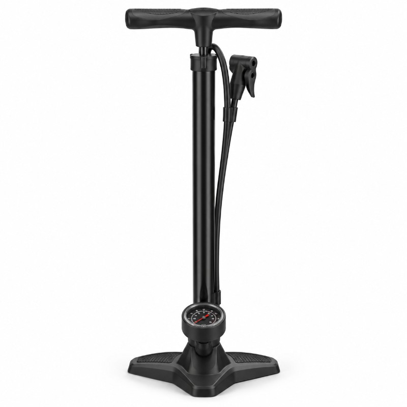 Staande fietspomp met drukmeter