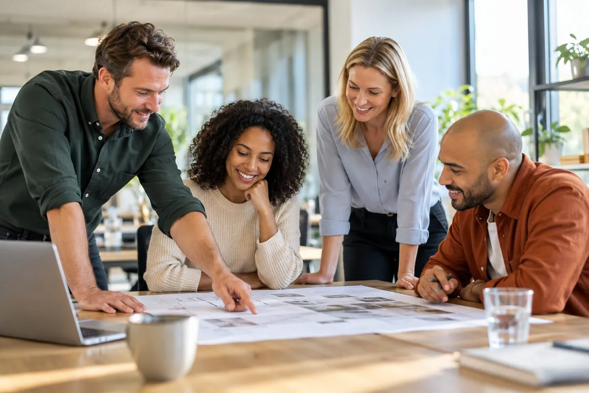 Collega's bespreken samen een aanpak voor Social Return.